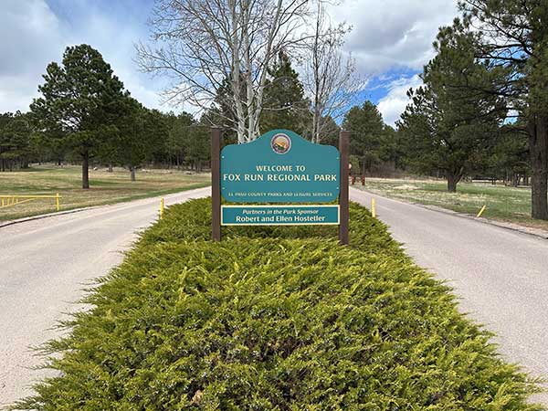 Entrance to Fox Run Regional Park